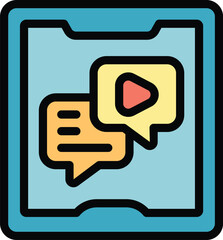 Poster - Tablet video game icon outline vector. Gamer console. App digital color flat