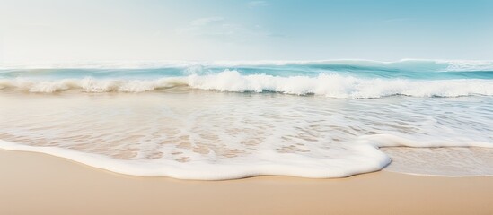 Poster - Calm sea wave moving on the beach