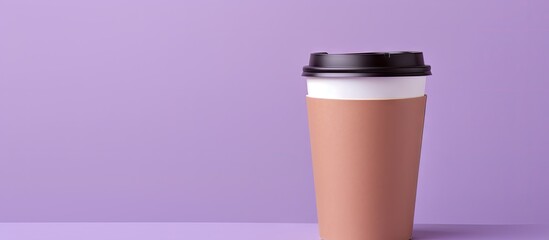 Aufkleber - Disposable coffee cup on a purple backdrop
