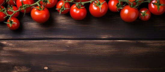 Poster - Tomato frame on wood backdrop