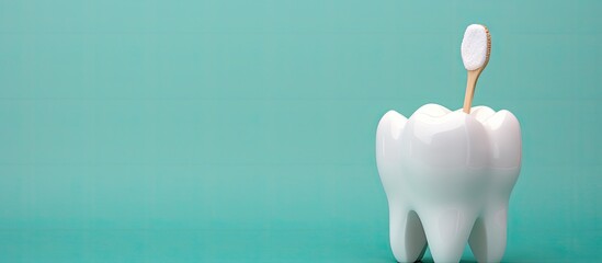 Poster - Dental tools and space for text on colored background for dentist consultation