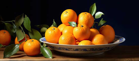 Leinwandbilder - ripe and tasty tangerines on a dish