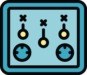 Poster - Tablet gamer icon outline vector. Mobile pc. Digital device color flat