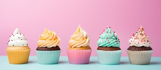 Poster - Cupcakes against a vibrant backdrop