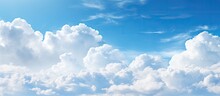 Copy Space With Light Blue Sky And White Clouds Background