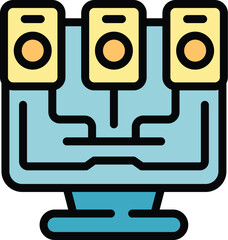 Poster - Control game icon outline vector. Online mobile. Pc device color flat