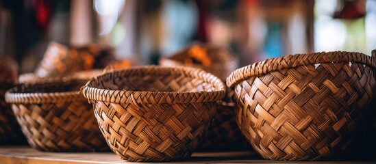 Poster - Traditional Balinese basket in local shop