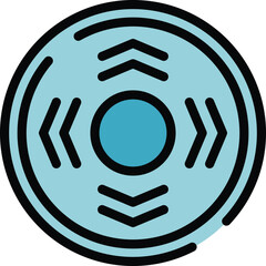 Poster - Controller gamer icon outline vector. Digital device. App video color flat