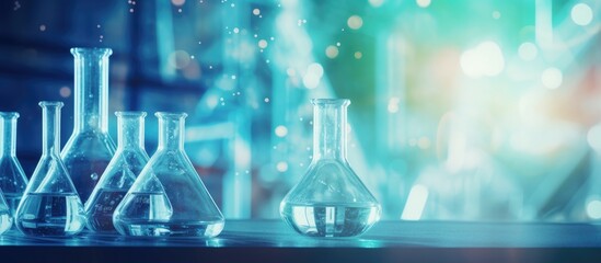 Aufkleber - Scientific glass tubes in a laboratory with a chemistry background