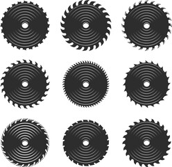 Canvas Print - Set of icons of a disk saw. Vector element