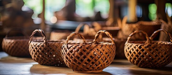 Poster - Traditional Balinese basket in local shop