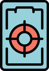 Poster - Phone shooter icon outline vector. Online game. Play mobile color flat