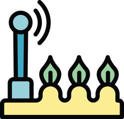 Poster - Automated farming icon outline vector. Digital future. System tablet color flat