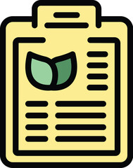 Poster - Clipboard automated farming icon outline vector. Farm future. Smart data color flat