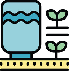 Poster - Smart system icon outline vector. Farmer future. App food color flat