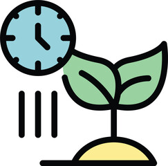 Poster - Plant control icon outline vector. Farmer smart. Sensor tablet color flat