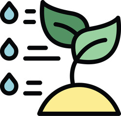 Poster - Data plant icon outline vector. Smart app. Gps control color flat