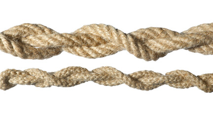 Wall Mural - Two hemp ropes with knots isolated on white