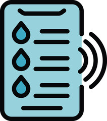 Poster - Water smart control icon outline vector. Digital future. Sensor plant color flat