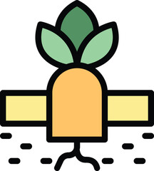 Poster - Smart farm icon outline vector. Digital future. Plant sensor color flat