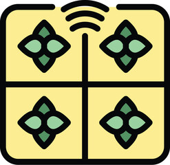 Poster - Digital agriculture icon outline vector. Farm future. Food system color flat
