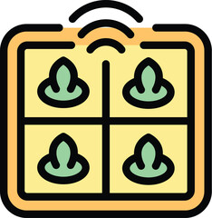 Poster - Work sensor plant icon outline vector. Farm drone. Gps control color flat