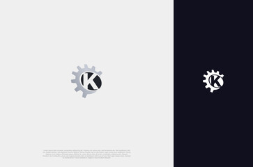 Wall Mural - Initial K and Gear Logo design template industry company logo. letter K and gear combination 