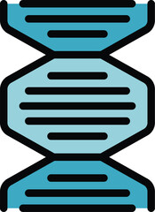 Poster - Dna plant control icon outline vector. Digital future. Food sensor color flat