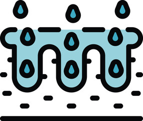Poster - Water sensor icon outline vector. Control smart. Computer plant color flat