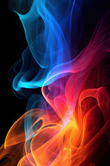 Wall Mural - Beautiful colorful rainbow smoke on a black background. Abstract gradient opacity. Smoky translucency.