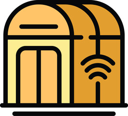 Poster - Modern greenhouse icon outline vector. Digital future. Food sensor color flat