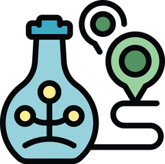 Poster - Smart control icon outline vector. Farmer tablet. App food color flat