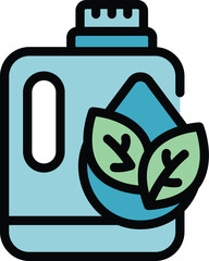 Poster - recycle plastic bottle icon outline vector. energy plant. eco water color flat