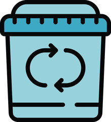 Poster - garbage bin icon outline vector. power plant. bio fuel color flat