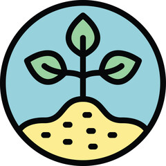 Poster - plant energy icon outline vector. ecology power. gas bio color flat