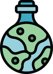 Poster - eco fuel flask icon outline vector. power resource. ecology energy color flat