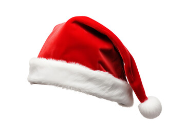 festive christmas santa hat isolated on a plain background