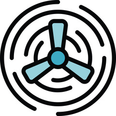 Poster - wind energy icon outline vector. ecology plant. water resource color flat