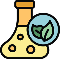 Poster - bio flask icon outline vector. fuel energy. power ecology color flat