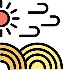 Poster - solar wind energy icon outline vector. power energy. bio eco alternative color flat