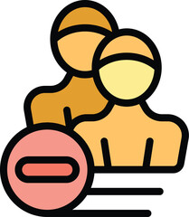 Poster - People service icon outline vector. Computer account. Bin page color flat