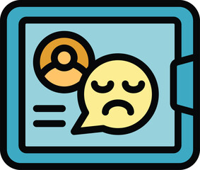 Poster - Remove emoji icon outline vector. Avatar profile. People account color flat