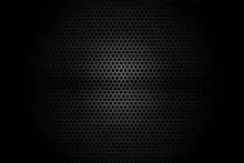 Black Hexagonal Grid Abstract Background And Gradient Background. Black And White Or Monochromatic Pattern
