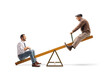 © Ljupco Smokovski - Smiling man and an elderly man playing on a seesaw
