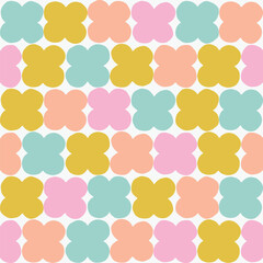 Wall Mural - Cute and simple repeated shapes pattern. Vector seamless texture with hand drawn figures. Abstract background