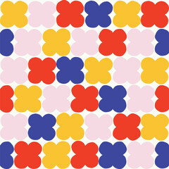 Wall Mural - Cute and simple repeated shapes pattern. Vector seamless texture with hand drawn figures. Abstract background
