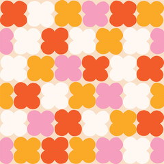 Wall Mural - Cute and simple repeated shapes pattern. Vector seamless texture with hand drawn figures. Abstract background