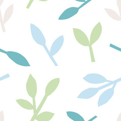 Wall Mural - Beautiful seamless pattern with cut out Leaves. Vector botanical texture. Minimalistic natural background