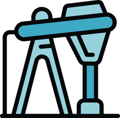 Poster - Oil factory pump icon outline vector. Worker engineer. Computer operator color flat