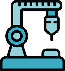 Poster - Robot hand icon outline vector. Industry factory. Work machine color flat